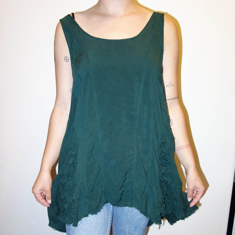 FREE PEOPLE Ruffle Tunic Tank Top